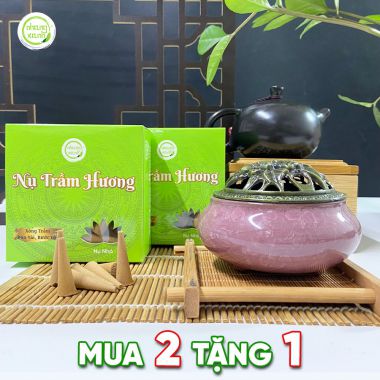 [MUA 2 TẶNG 1] Mua 2 hộp trầm nụ NHỎ được tặng một lư gốm xông trầm 90k