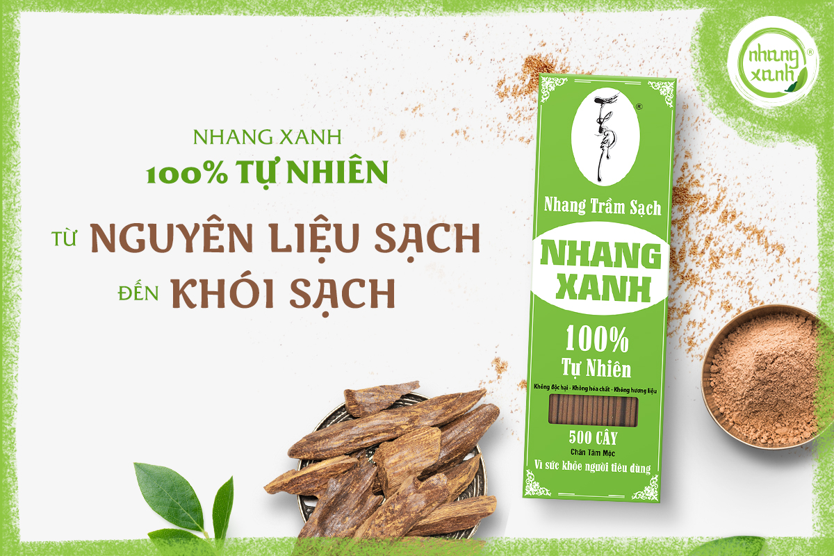 Nhang Xanh sạch 100% tự nhiên – Từ nguyên liệu sạch đến khói sạch